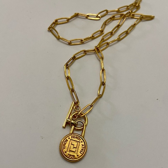 Fendi 18in Gold Plated Chain Necklace (L) - Picture 9 of 12